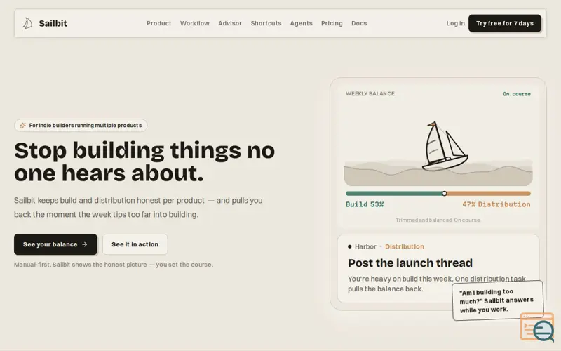 Screenshot of Sailbit