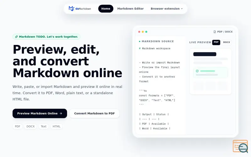 Screenshot of DoMarkdown