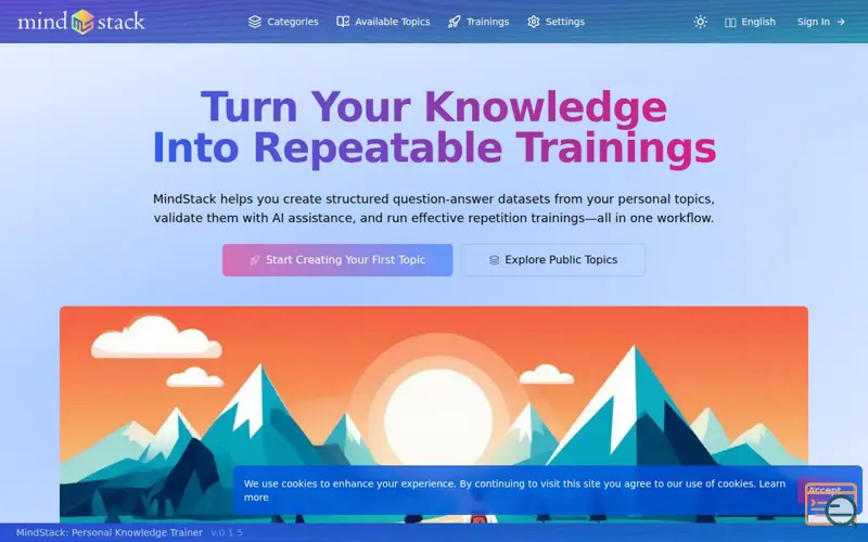 Screenshot of MindStack