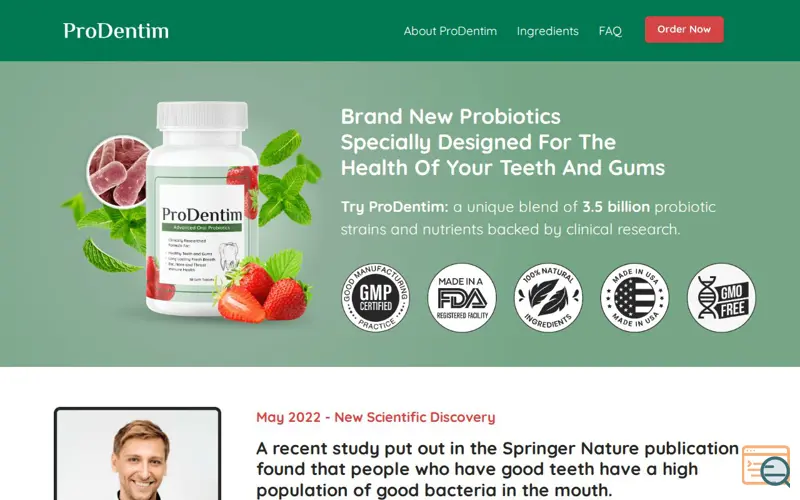 Screenshot of ProDentim