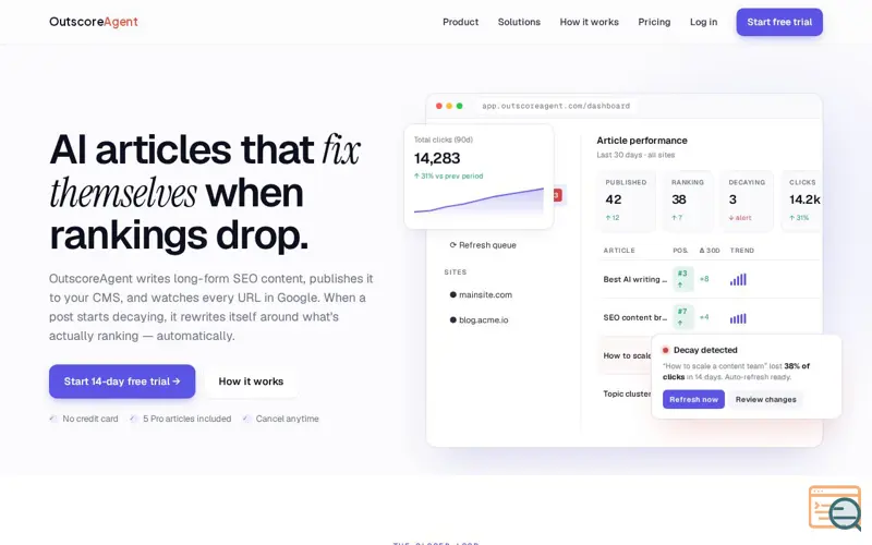 Screenshot of OutscoreAgent