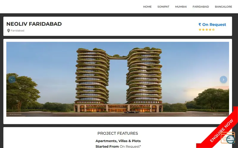 Screenshot of Neoliv Faridabad