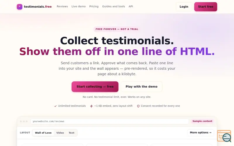 Screenshot of Testimonials