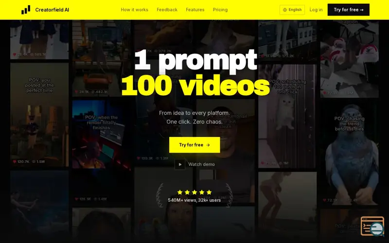 Screenshot of Creatorfield AI