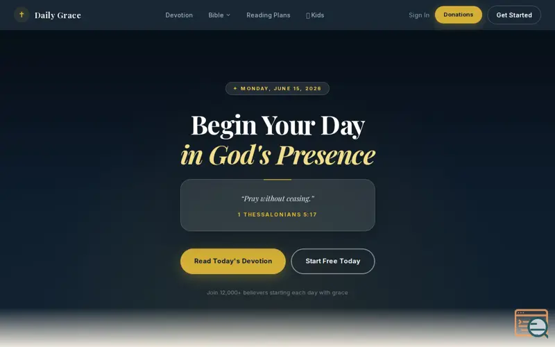 Screenshot of Daily Grace