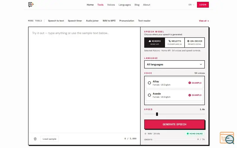 Screenshot of FreeTextoSpeech