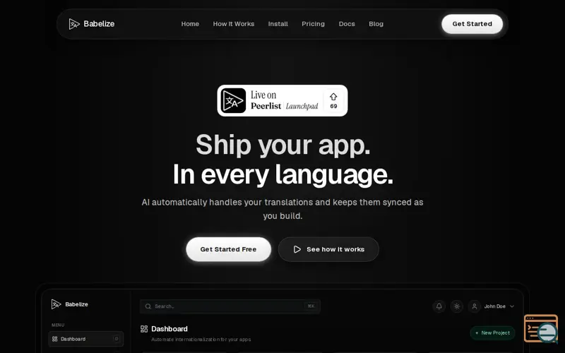 Screenshot of Babelize