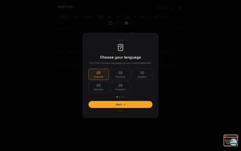 Screenshot of keytype