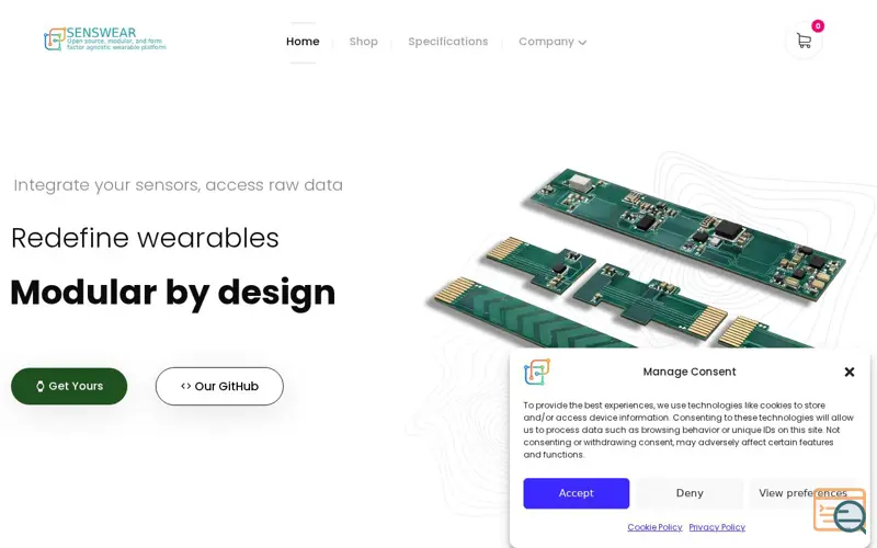 Screenshot of SensWear