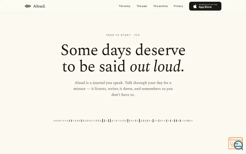 Screenshot of Aloud: AI Voice Journal