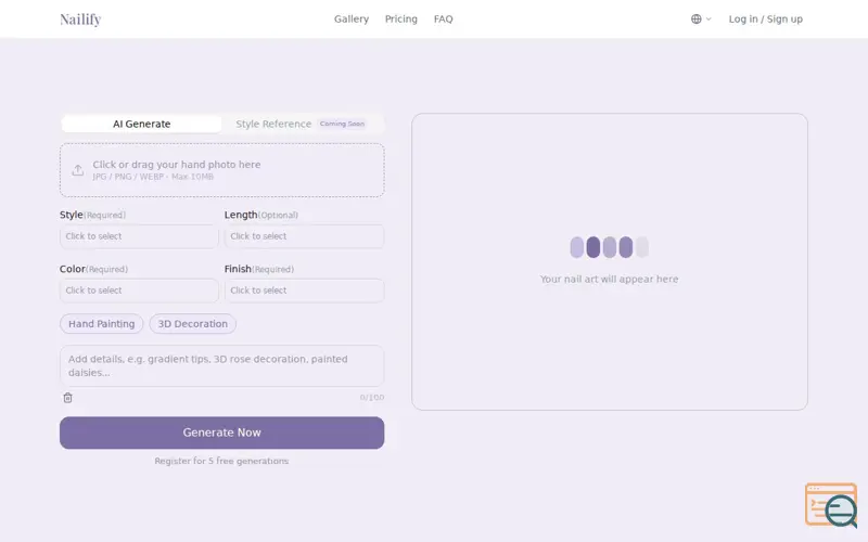 Screenshot of Nailify