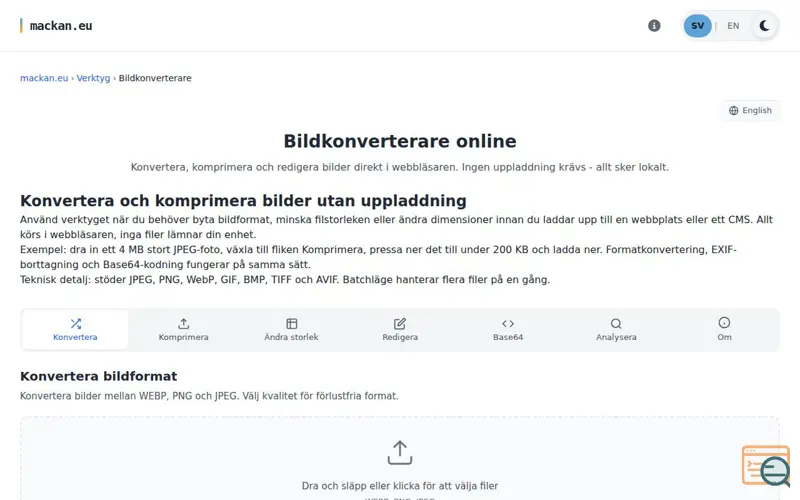 Screenshot of Image Converter by mackan.eu