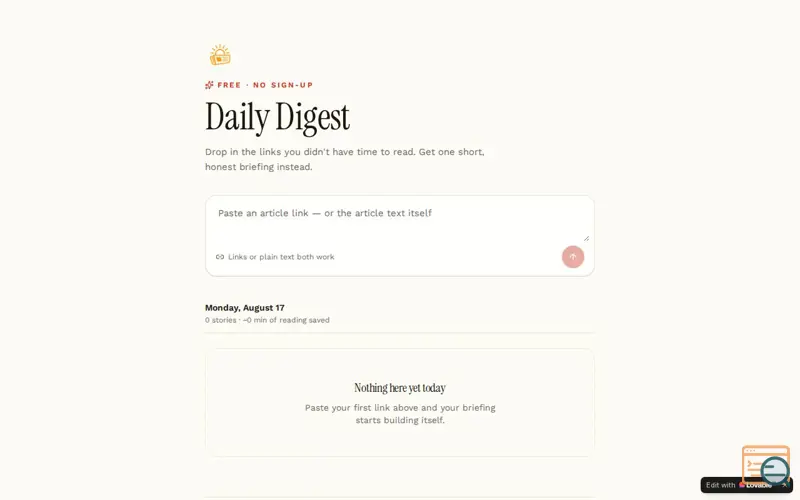 Screenshot of Summarizer 