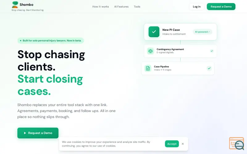 Screenshot of Shombo - Stop chasing. Start Shombo'ing.