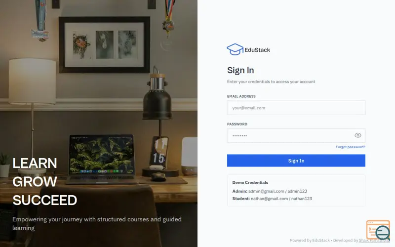 Screenshot of EduStack LMS