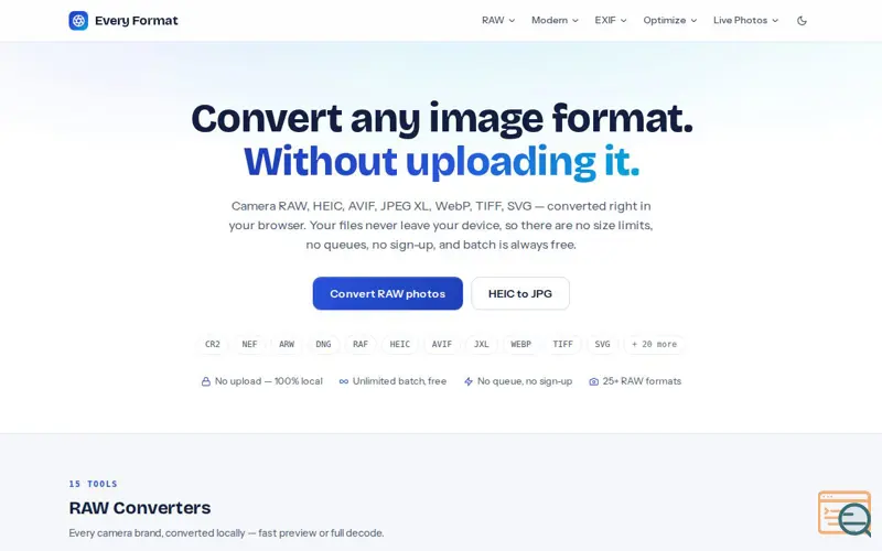 Screenshot of Every Format