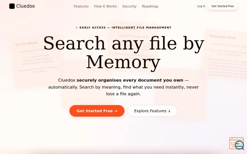 Screenshot of Cluedox - AI File Organizer