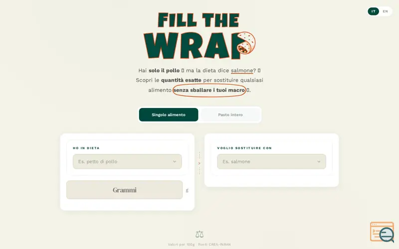 Screenshot of Fill the Wrap