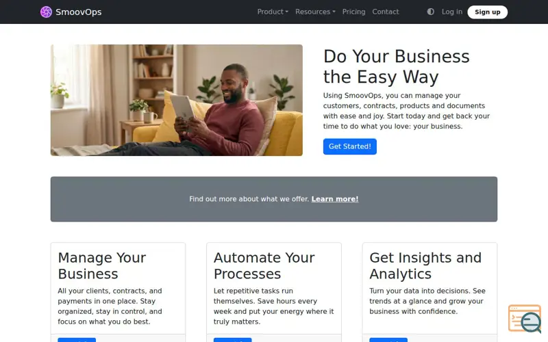 Screenshot of SmoovOps for Solopreneurs Small Business