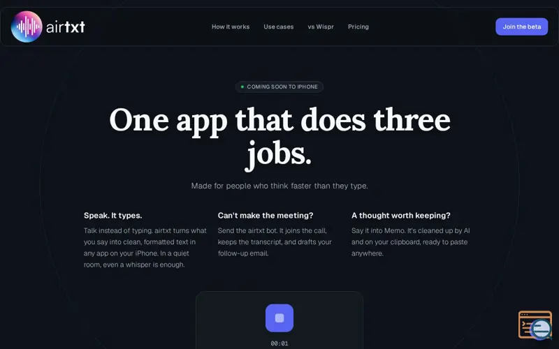 Screenshot of Airtxt.ai