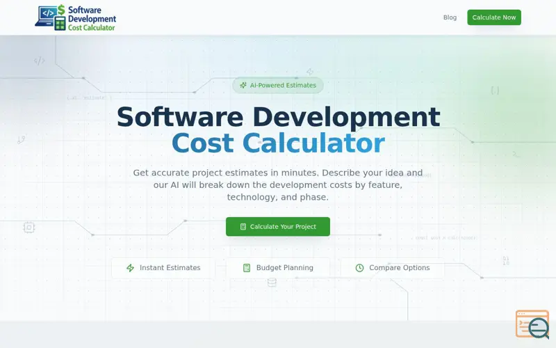 Screenshot of Software Development Cost Calculator