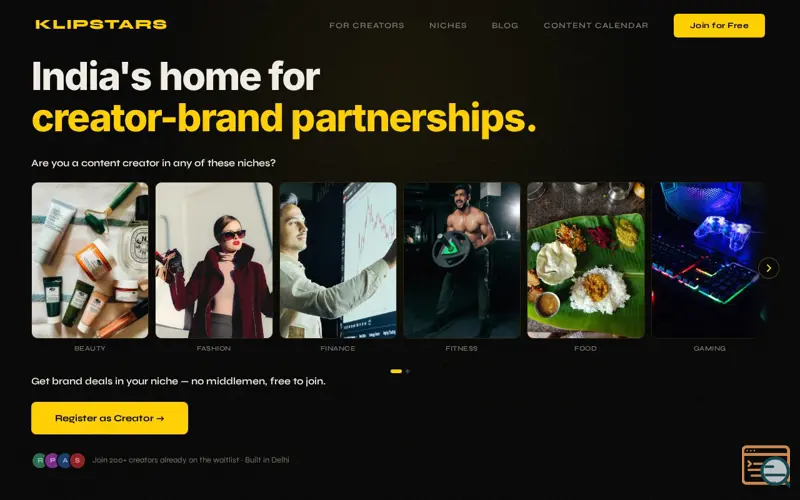 Screenshot of Klipstars