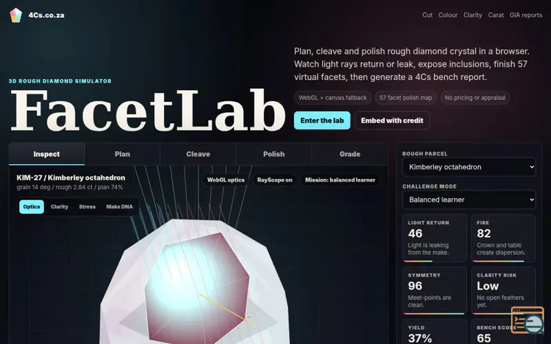 Screenshot of FacetLab