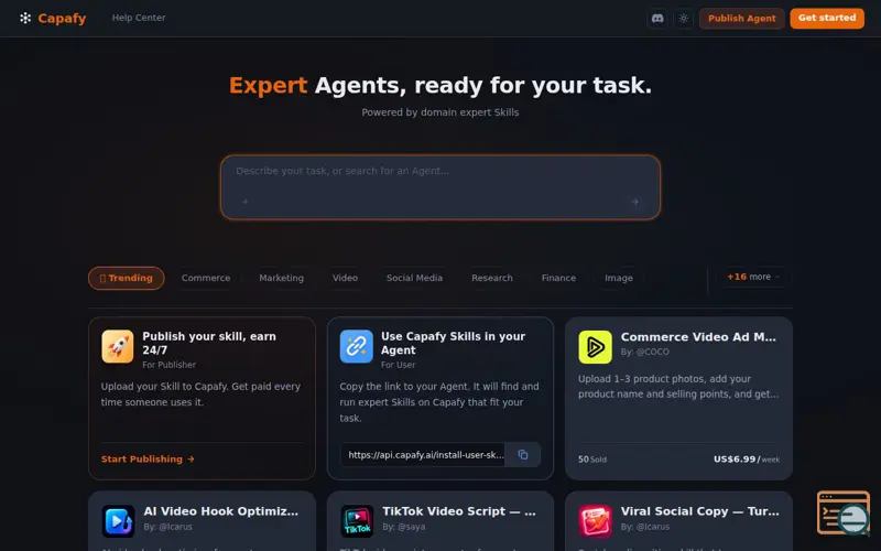 Screenshot of Capafy