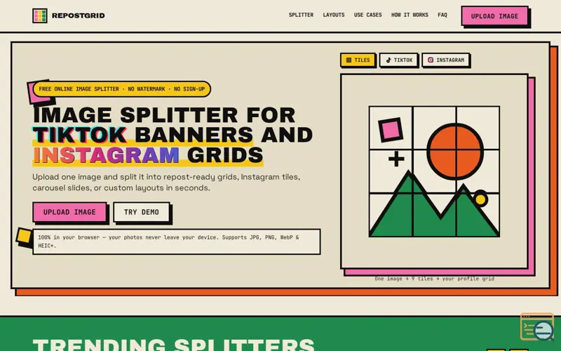 Screenshot of RepostGrid