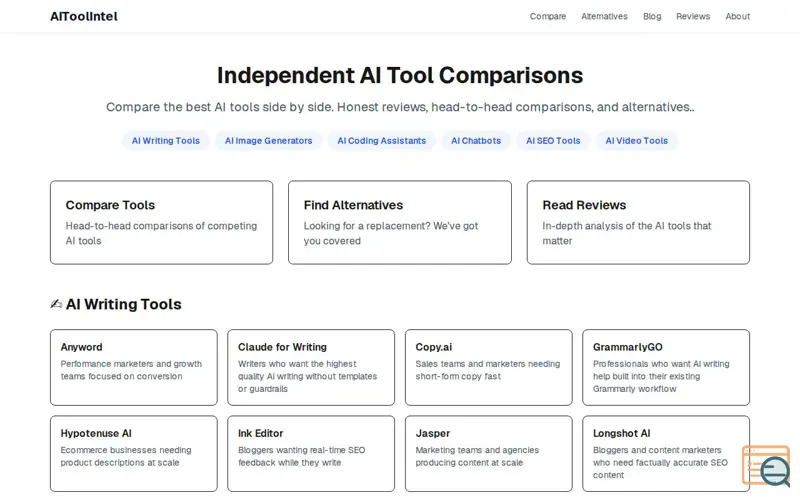 Screenshot of AIToolIntel.com
