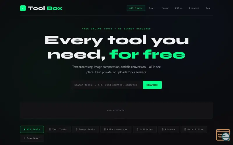 Screenshot of ToolBox