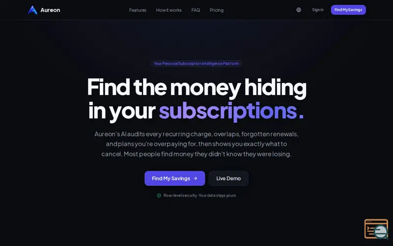 Screenshot of Aureon Beta