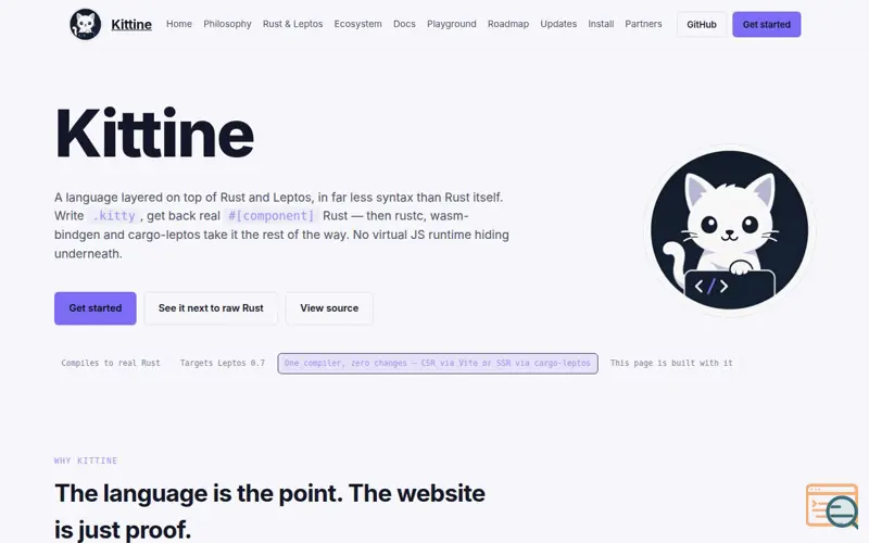 Screenshot of Kittine language
