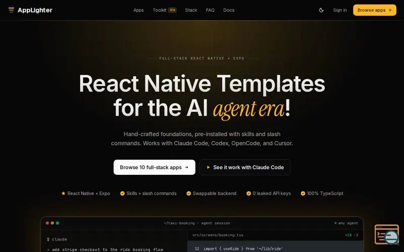Screenshot of AppLighter · Full