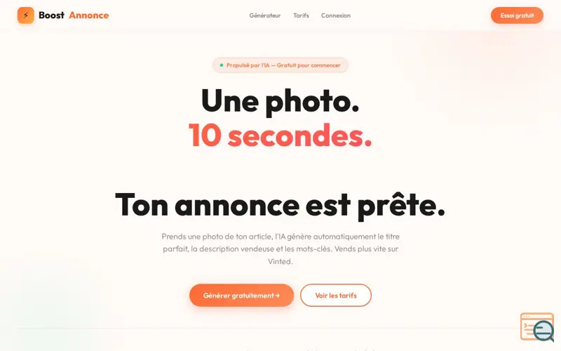 Screenshot of BoostAnnonce 