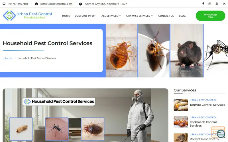 Screenshot of Urban Pest Control Pvt. Ltd.