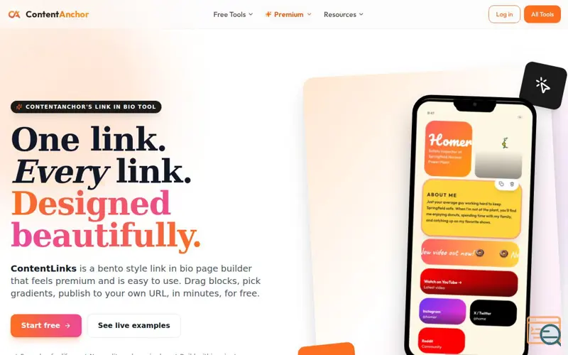 Screenshot of Link in Bio Page Builder