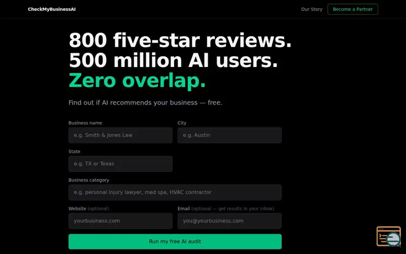 Screenshot of AI Visibility Audit