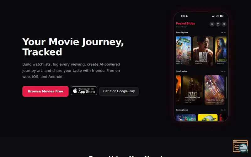 Screenshot of PocketStubs