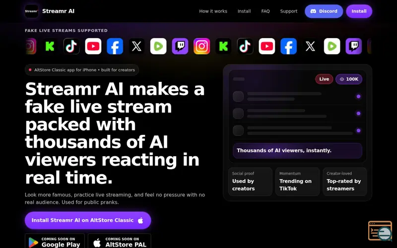Screenshot of Streamr AI
