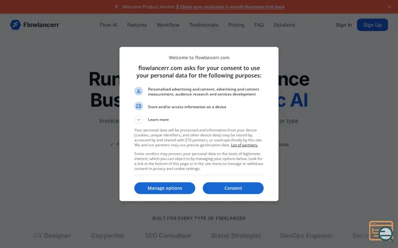 Screenshot of Flowlancerr