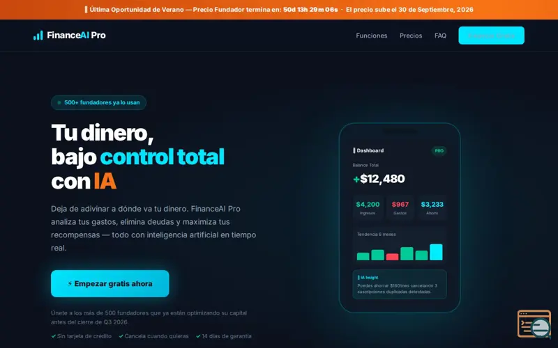 Screenshot of FinanceAI Pro