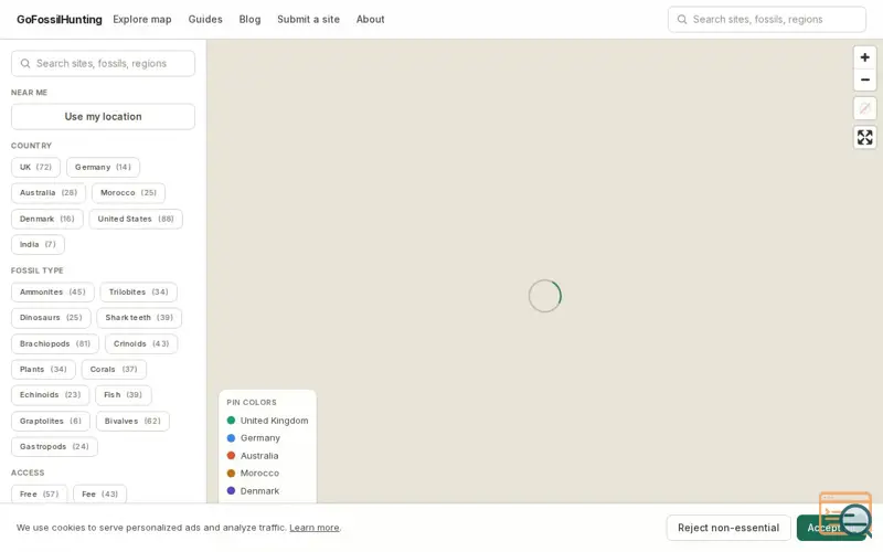 Screenshot of GoFossilHunting