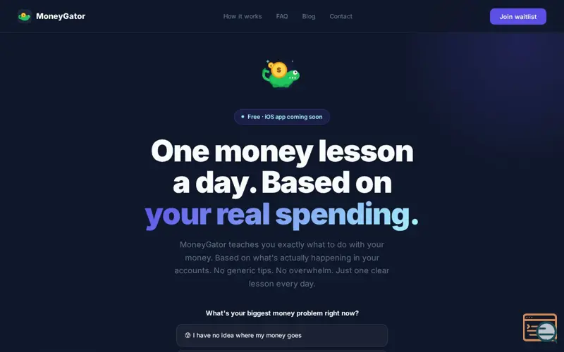 Screenshot of MoneyGator - Know Your Money