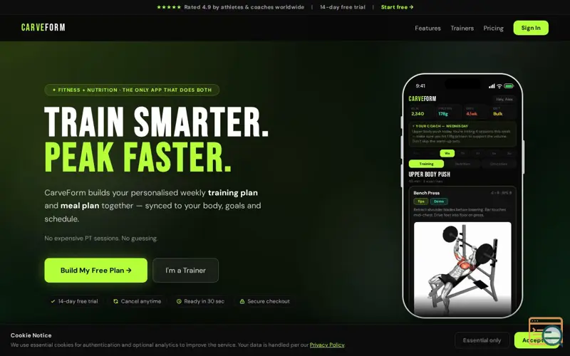 Screenshot of CarveForm