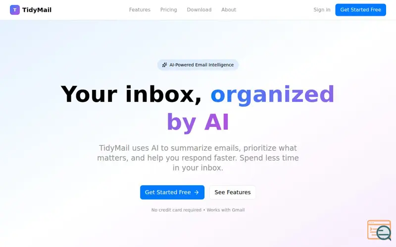 Screenshot of TidyMail