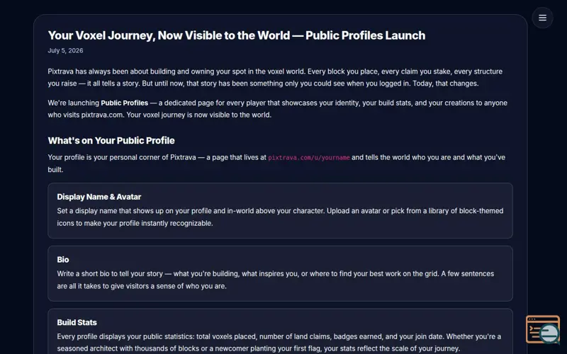 Screenshot of Pixtrava