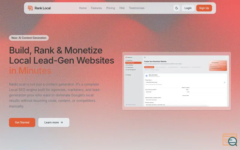 Screenshot of RankLocal