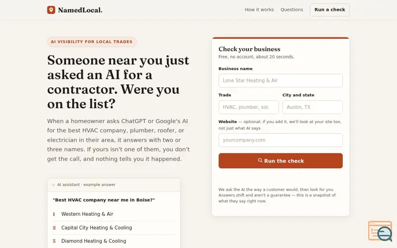 Screenshot of NamedLocal