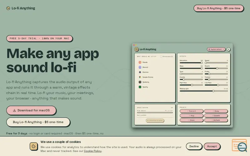 Screenshot of Lo-fi Anything